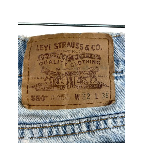 Vintage 1995 Levi’s 550 Relaxed Fit Tapered Leg Jeans Light Wash W32 L36 - Picture 8 of 12